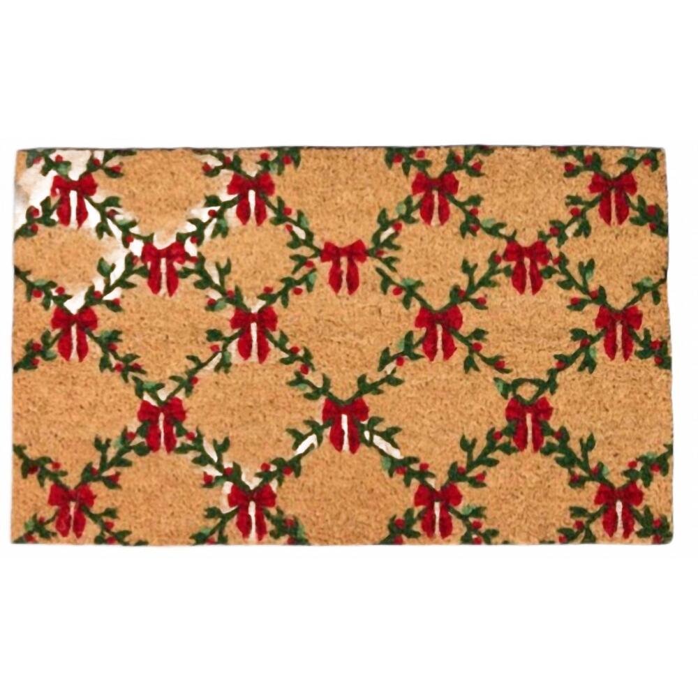 NEW MARY SQUARE holiday trellis doormat in brown